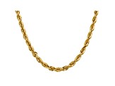 14k Yellow Gold 5.5mm Diamond Cut Rope Chain 24 Inches