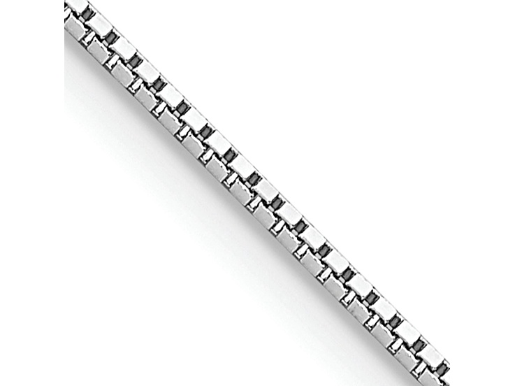 14k White Gold 0.95mm Box Chain 22 Inches