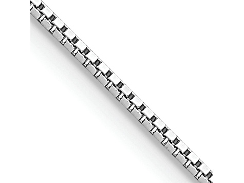 14k White Gold 0.95mm Box Chain 22 Inches