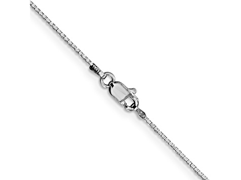 14k White Gold 0.95mm Box Chain 22 Inches
