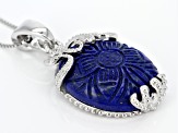 Pre-Owned Blue Lapis Sterling Silver Enhancer With Chain