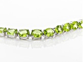 Pre-Owned Green peridot rhodium over silver bracelet 20.53ctw