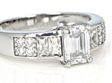 Pre-Owned Moissanite Platineve Ring 1.53ctw DEW.