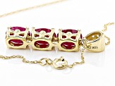 Pre-Owned Red Ruby 10k Yellow Gold Pendant With Chain 2.18ctw