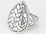 Pre-Owned Sterling Silver Basket Weave Ring