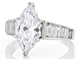 Pre-Owned White Cubic Zirconia Rhodium Over Sterling Silver Ring 4.65ctw