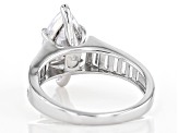 Pre-Owned White Cubic Zirconia Rhodium Over Sterling Silver Ring 4.65ctw