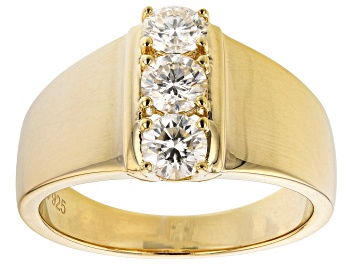 Picture of Pre-Owned Moissanite 14k Yellow Gold Over Silver Ring .69ctw DEW