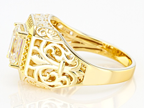 Pre-Owned Fabulite Strontium Titanate 18k Yellow Gold Over Silver Mens