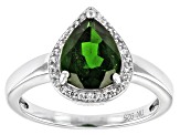 Pre-Owned Green Chrome Diopside Platinum Over Sterling Silver Ring 2.12ct