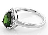 Pre-Owned Green Chrome Diopside Platinum Over Sterling Silver Ring 2.12ct