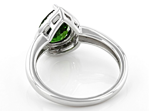 Pre-Owned Green Chrome Diopside Platinum Over Sterling Silver Ring 2.12ct