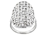 Pre-Owned White Cubic Zirconia Rhodium Over Sterling Silver Ring 5.41ctw