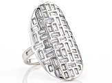 Pre-Owned White Cubic Zirconia Rhodium Over Sterling Silver Ring 5.41ctw