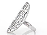Pre-Owned White Cubic Zirconia Rhodium Over Sterling Silver Ring 5.41ctw