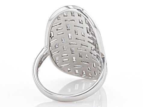 Pre-Owned White Cubic Zirconia Rhodium Over Sterling Silver Ring 5.41ctw