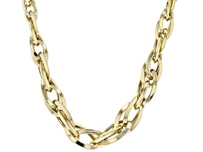 Pre-Owned 10K Yellow Gold 7.65MM-3.48MM Graduated Interlock Oval Chain 17 Inch Necklace