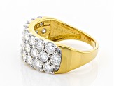 Pre-Owned Moissanite 14k Yellow Gold Over Silver Wide Band Ring 2.50ctw DEW.