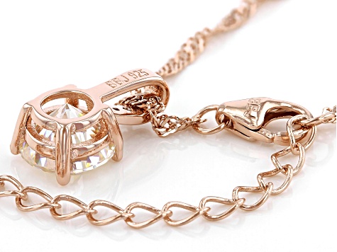 Pre-Owned Fabulite Strontium Titanate and champagne diamond 18k rose gold over silver pendant 2.63ct