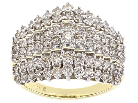 Pre-Owned Candlelight Diamonds™ 10K Yellow Gold Pyramid Ring 2.00ctw