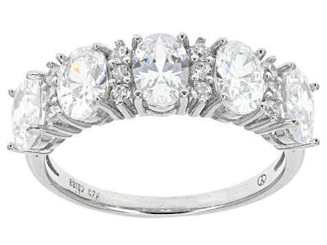 Pre-Owned Cubic Zirconia Rhodium Over Sterling Silver Ring 4.65ctw