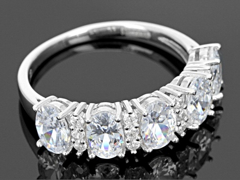Pre-Owned Cubic Zirconia Rhodium Over Sterling Silver Ring 4.65ctw