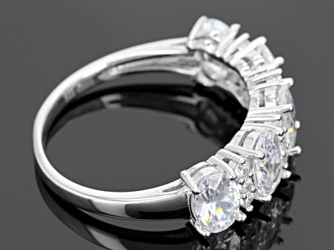 Pre-Owned Cubic Zirconia Rhodium Over Sterling Silver Ring 4.65ctw