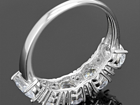 Pre-Owned Cubic Zirconia Rhodium Over Sterling Silver Ring 4.65ctw