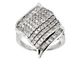 Pre-Owned White Diamond Rhodium Over Sterling Silver Ring 1.50ctw