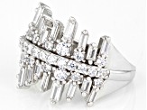 Pre-Owned White Cubic Zirconia Rhodium Over Sterling Silver Ring 3.25ctw