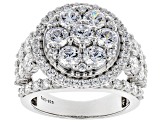 Pre-Owned White Cubic Zirconia Rhodium Over Sterling Silver Ring 8.34ctw
