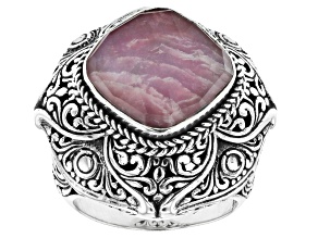 Pre-Owned Pink Tourmaline Triplet Silver Ring 6.49ct