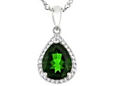 Pre-Owned Scott's Holiday Collection Green Chrome Diopside Platinum Over Silver Pendant With Chain 2