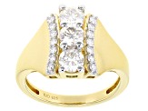Pre-Owned Moissanite 14k Yellow Gold Over Silver Ring 1.27ctw DEW