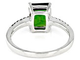 Pre-Owned Octagonal Chrome Diopside Rhodium Over Sterling Silver Ring 1.93ctw