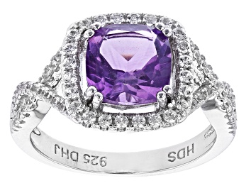 Picture of Pre-Owned Purple Amethyst Rhodium Over Sterling Silver Ring 2.34ctw