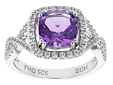 Pre-Owned Purple Amethyst Rhodium Over Sterling Silver Ring 2.34ctw