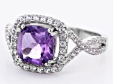 Pre-Owned Purple Amethyst Rhodium Over Sterling Silver Ring 2.34ctw