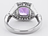 Pre-Owned Purple Amethyst Rhodium Over Sterling Silver Ring 2.34ctw