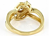 Pre-Owned Moissanite 14k Yellow Gold Over Silver Three Stone Ring .96ctw DEW.