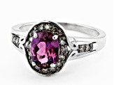 Pre-Owned Blue Lab Created Alexandrite Rhodium Over Sterling Silver Ring 1.46ctw