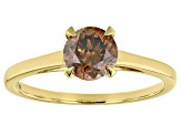 Pre-Owned Champagne Diamond 10K Yellow Gold Ring 1.00ctw