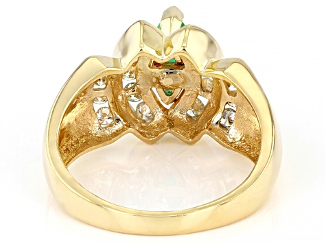 Pre-Owned Green Marquise Emerald 14k Yellow Gold Ring 1.07ctw