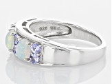 Pre-Owned Multicolor Ethiopian Rhodium Over Silver Band Ring .95ctw
