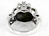 Pre-Owned Connemara Marble Silver Claddagh Ring