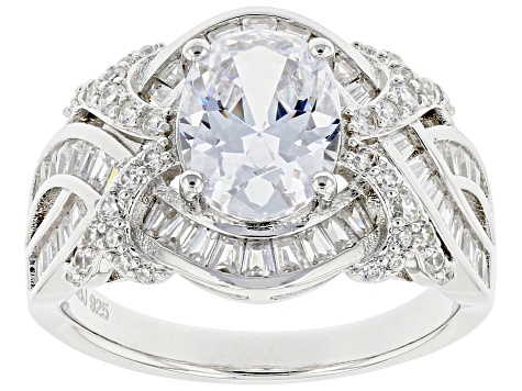 Pre-Owned White Cubic Zirconia Platinum Over Sterling Silver Ring 4.93ctw