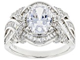 Pre-Owned White Cubic Zirconia Platinum Over Sterling Silver Ring 4.93ctw