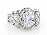 Pre-Owned White Cubic Zirconia Platinum Over Sterling Silver Ring 4.93ctw