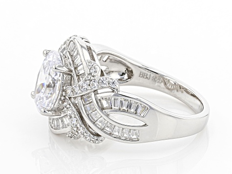 Pre-Owned White Cubic Zirconia Platinum Over Sterling Silver Ring 4.93ctw