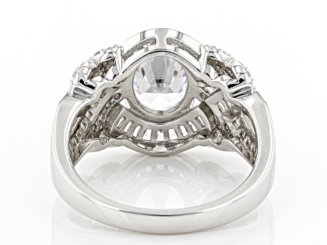 Pre-Owned White Cubic Zirconia Platinum Over Sterling Silver Ring 4.93ctw